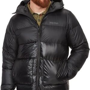 $275 MARMOT Guides Down Hoody 700-Fill Lightweight PufferJacket Hooded Black XL
